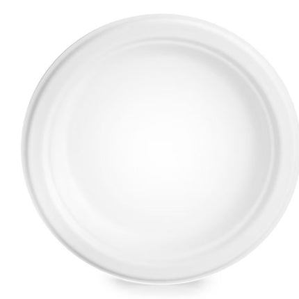 10"White Bagasse Plate (258 * 258*20.5mm）-Pack of 500