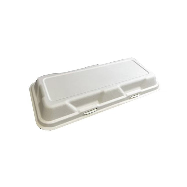 13"*6" EnvirowareWhite Bagasse Fish &Chips Box Willow Box(325 *152*75mm)-pack of 250