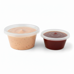 Two small plastic containers