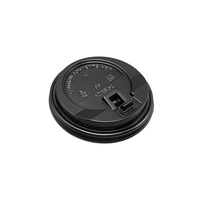 12/16oz Black Cup Lids-Pack of 500