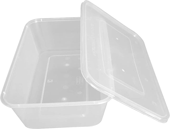 100 x  650ml Clear Plastic Microwavable Containers